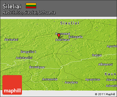 Physical Panoramic Map of Šileliai