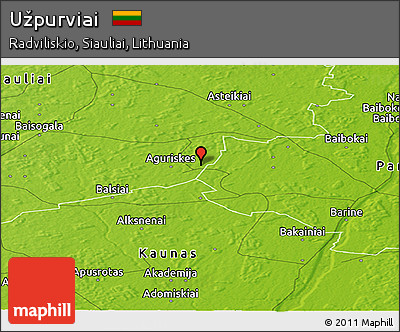 Physical Panoramic Map of Užpurviai