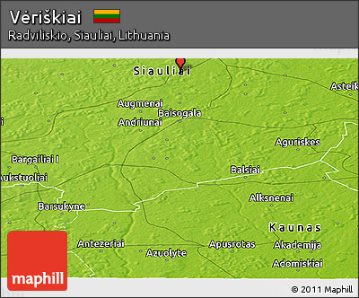 Physical Panoramic Map of Vėriškiai