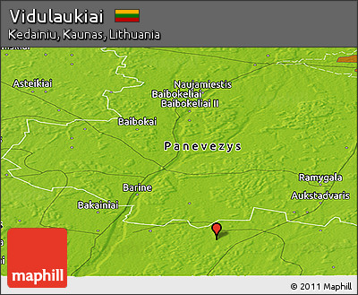 Physical Panoramic Map of Vidulaukiai