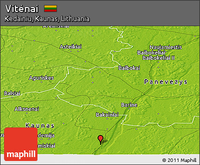 Physical Panoramic Map of Vitėnai