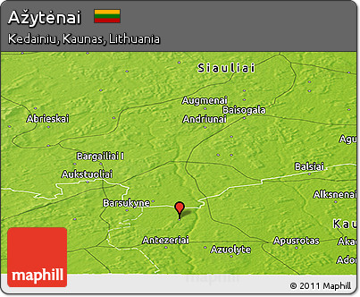 Physical Panoramic Map of Ažytėnai