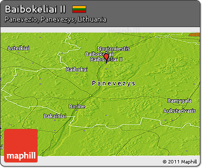 Physical Panoramic Map of Baibokėliai II