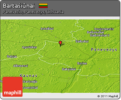 Physical Panoramic Map of Bartašiūnai
