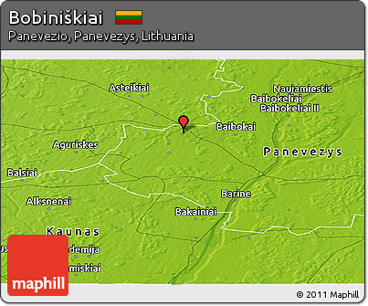 Physical Panoramic Map of Bobiniškiai