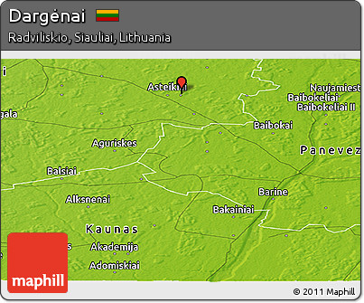 Physical Panoramic Map of Dargėnai