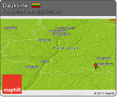 Physical Panoramic Map of Daukšinė