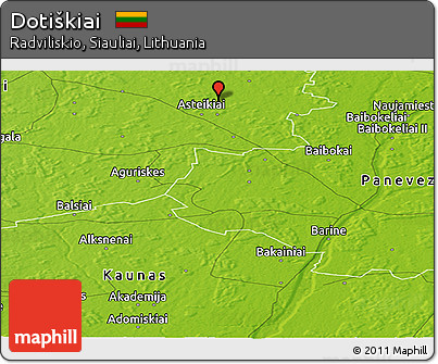 Physical Panoramic Map of Dotiškiai