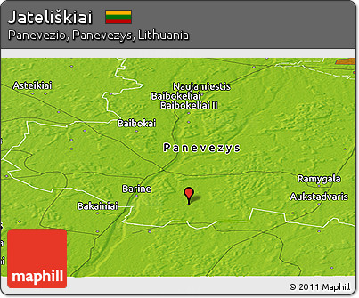 Physical Panoramic Map of Jateliškiai