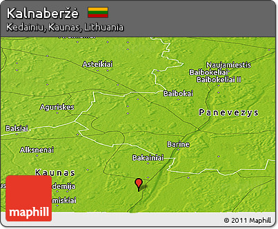 Physical Panoramic Map of Kalnaberžė