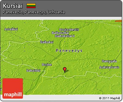 Physical Panoramic Map of Kuršiai