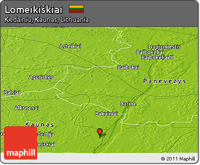 Physical Panoramic Map of Lomeikiškiai