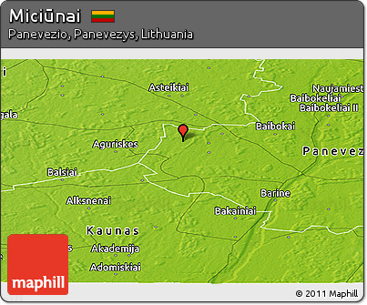 Physical Panoramic Map of Miciūnai