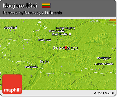 Physical Panoramic Map of Naujarodžiai