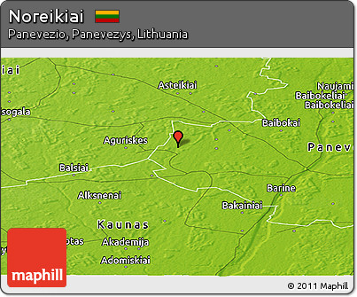 Physical Panoramic Map of Noreikiai