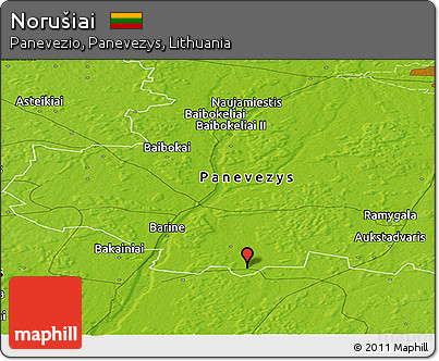 Physical Panoramic Map of Norušiai