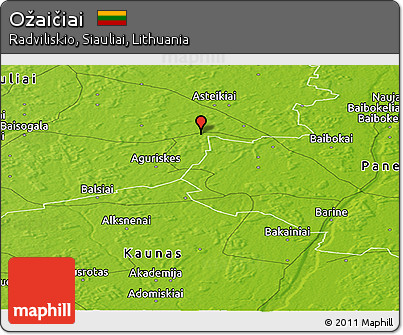 Physical Panoramic Map of Ožaičiai
