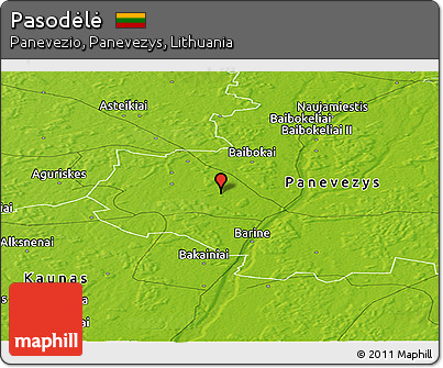 Physical Panoramic Map of Pasodėlė