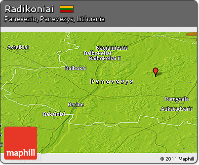Physical Panoramic Map of Radikoniai