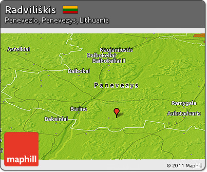 Physical Panoramic Map of Radviliškis