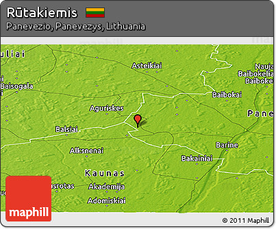 Physical Panoramic Map of Rūtakiemis