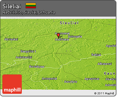 Physical Panoramic Map of Šileliai