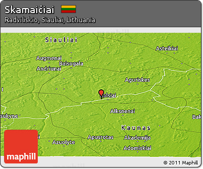 Physical Panoramic Map of Skamaičiai