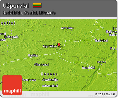 Physical Panoramic Map of Užpurviai