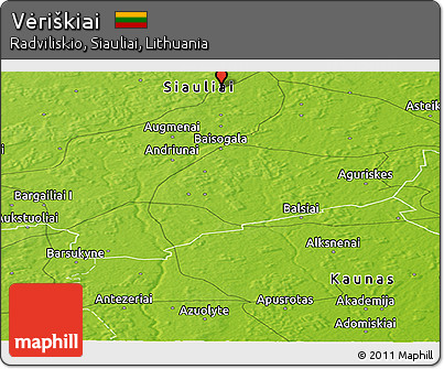 Physical Panoramic Map of Vėriškiai