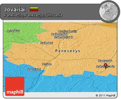 Political Panoramic Map of Jovaišai