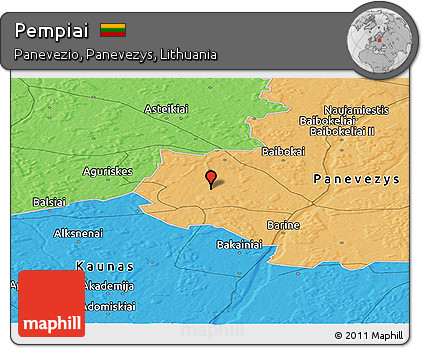 Political Panoramic Map of Pempiai