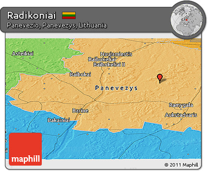 Political Panoramic Map of Radikoniai