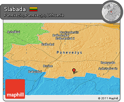 Political Panoramic Map of Slabada