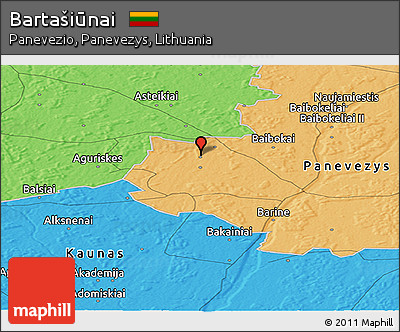 Political Panoramic Map of Bartašiūnai