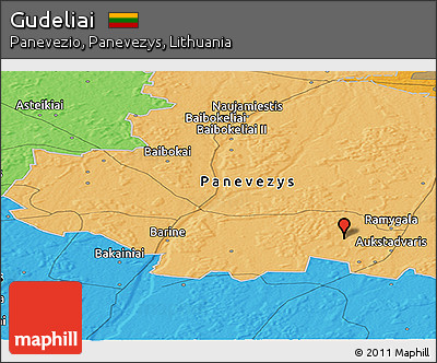 Political Panoramic Map of Gudeliai