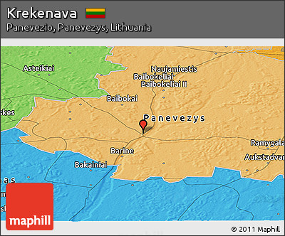 Political Panoramic Map of Krekenava