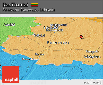 Political Panoramic Map of Radikoniai