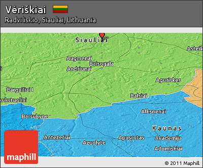 Political Panoramic Map of Vėriškiai