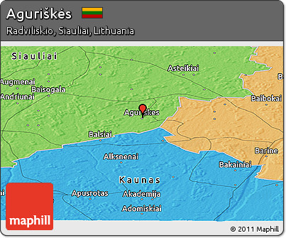 Political Panoramic Map of Aguriškės