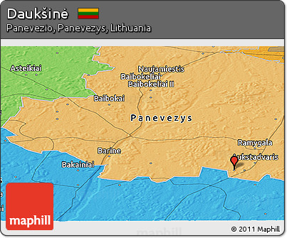 Political Panoramic Map of Daukšinė