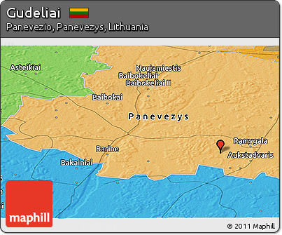 Political Panoramic Map of Gudeliai
