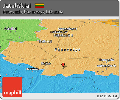 Political Panoramic Map of Jateliškiai