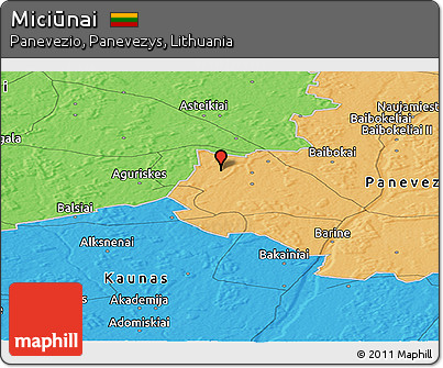 Political Panoramic Map of Miciūnai