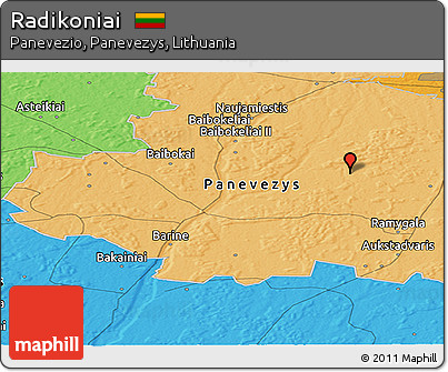 Political Panoramic Map of Radikoniai