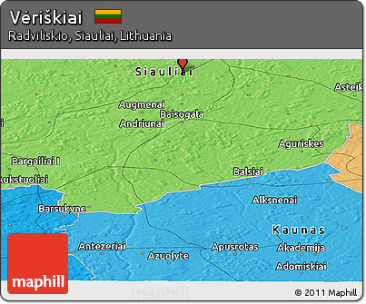 Political Panoramic Map of Vėriškiai