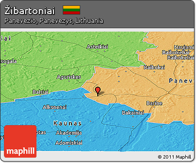 Political Panoramic Map of Žibartoniai