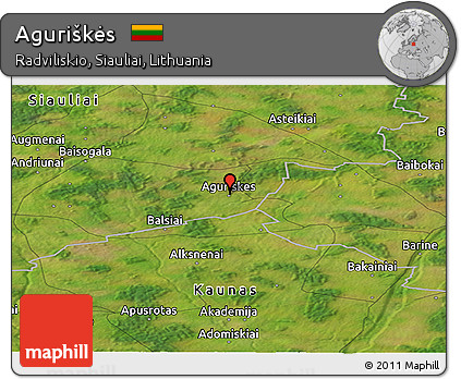 Satellite Panoramic Map of Aguriškės