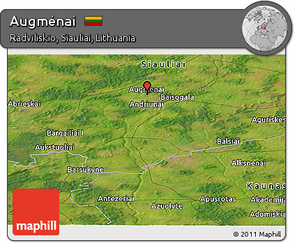 Satellite Panoramic Map of Augmėnai