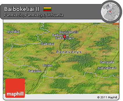 Satellite Panoramic Map of Baibokėliai II