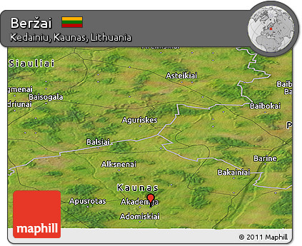 Satellite Panoramic Map of Beržai